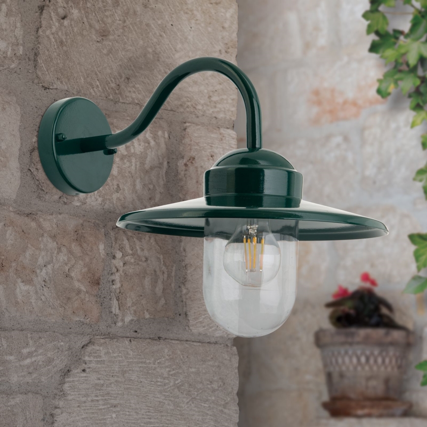 Candeeiro de parede exterior EDWARD 1xE27/60W/230V IP44 verde