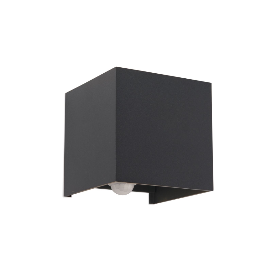 Candeeiro de parede LED para exterior com sensor de movimento e anoitecer CUBE-S LED/13W/230V IP54 antracite