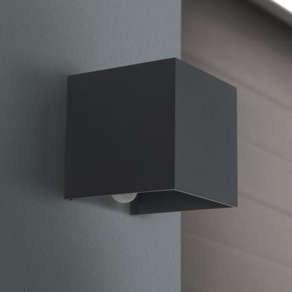 Candeeiro de parede LED para exterior com sensor de movimento e anoitecer CUBE-S LED/13W/230V IP54 antracite