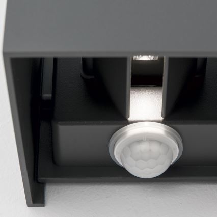 Candeeiro de parede LED para exterior com sensor de movimento e anoitecer CUBE-S LED/13W/230V IP54 antracite