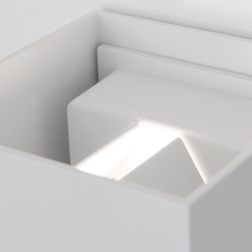 Candeeiro de parede LED para exterior com sensor de movimento e anoitecer CUBE-S LED/13W/230V IP54 branco
