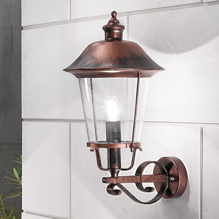 Candeeiro de parede exterior KENZO 1xE27/100W/230V IP44 bronze/pátina