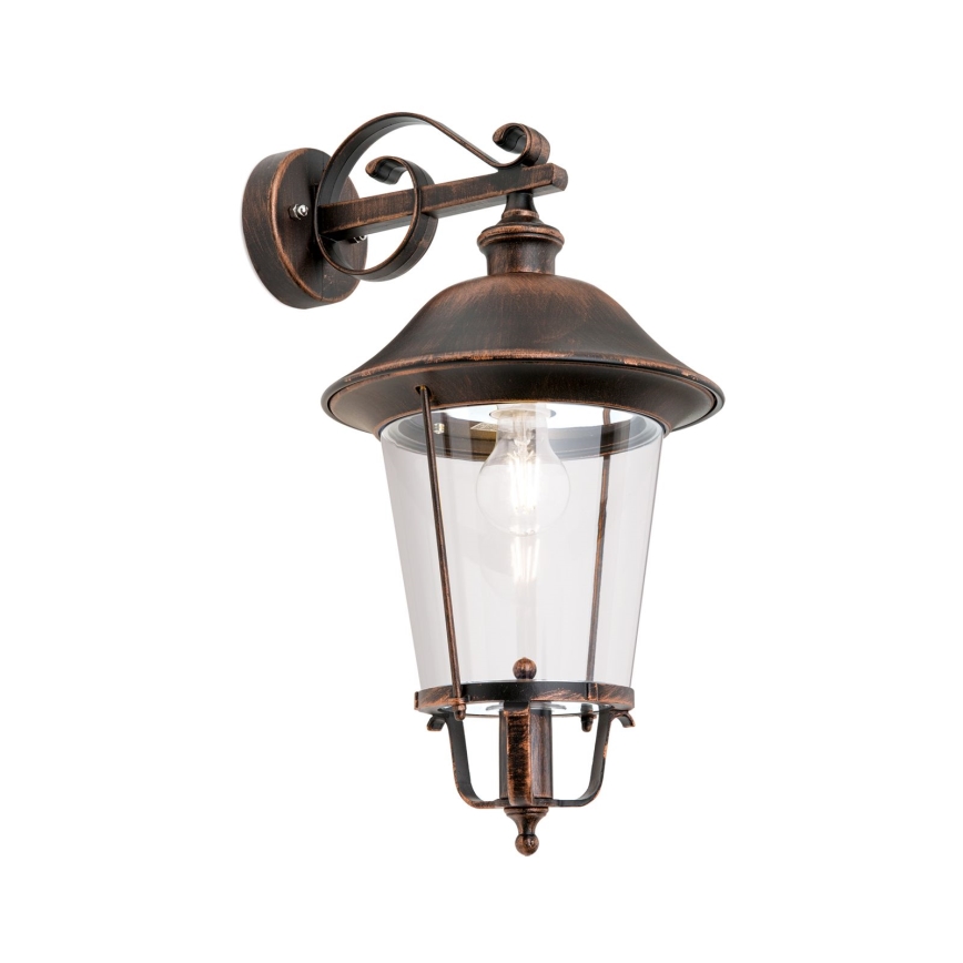 Candeeiro de parede exterior KENZO 1xE27/100W/230V IP44 bronze/pátina