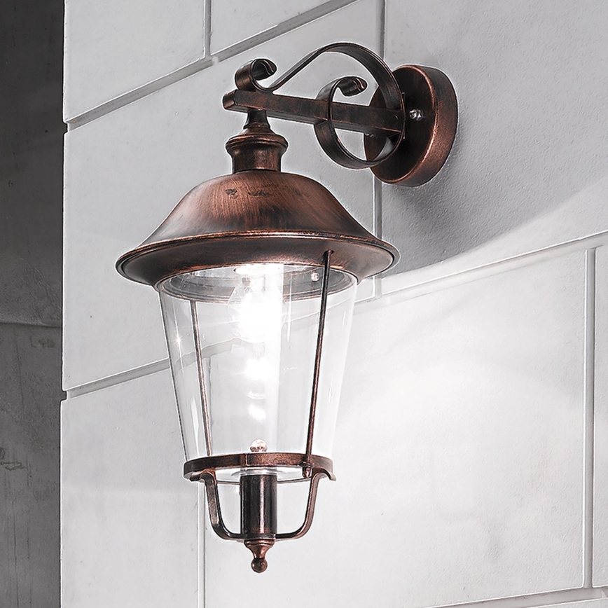 Candeeiro de parede exterior KENZO 1xE27/100W/230V IP44 bronze/pátina