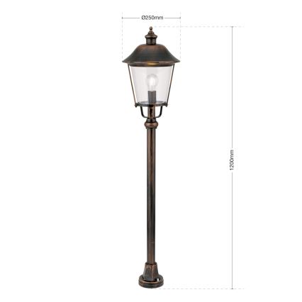Candeeiro exterior KENZO 1xE27/100W/230V IP44 bronze/pátina
