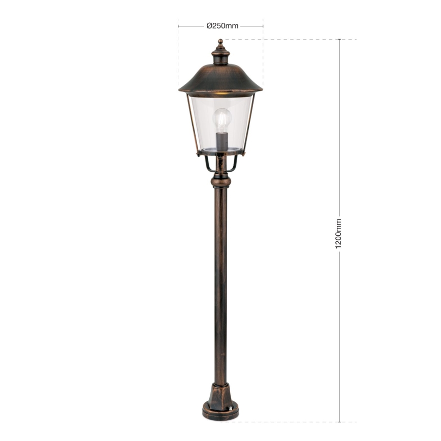 Candeeiro exterior KENZO 1xE27/100W/230V IP44 bronze/pátina