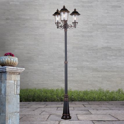 Candeeiro exterior KENZO 3xE27/100W/230V IP44 bronze/pátina