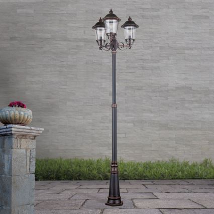 Candeeiro exterior KENZO 3xE27/100W/230V IP44 bronze/pátina