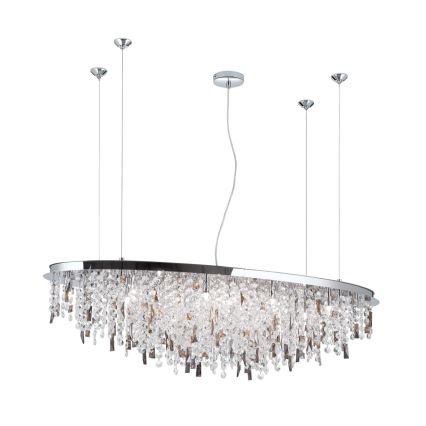 Candeeiro suspenso de cristal CRYSTALRIVER 21xG9/40W/230V cromado brilhante