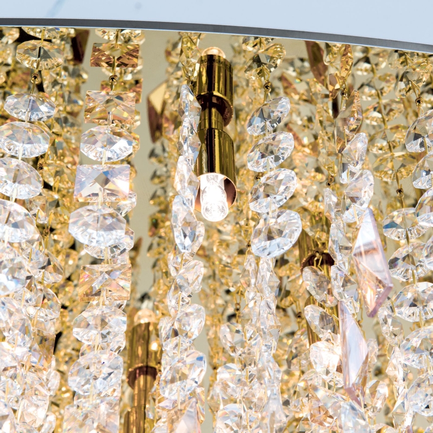 Candeeiro suspenso de cristal CRYSTALRIVER 21xG9/40W/230V dourado