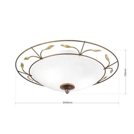 Iluminação de teto LUCA 2xE14/40W/230V diâmetro 40 cm bronze/pátina