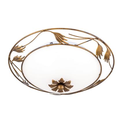 Iluminação de teto FLEUR 2xE27/60W/230V diâmetro 40 cm bronze