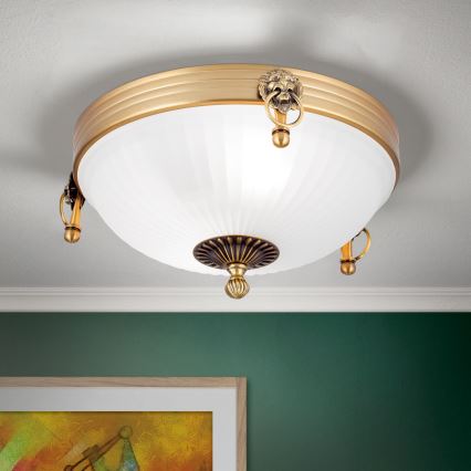 Iluminação de teto ROCCA 2xE27/60W/230V diâmetro 31 cm bronze/branco