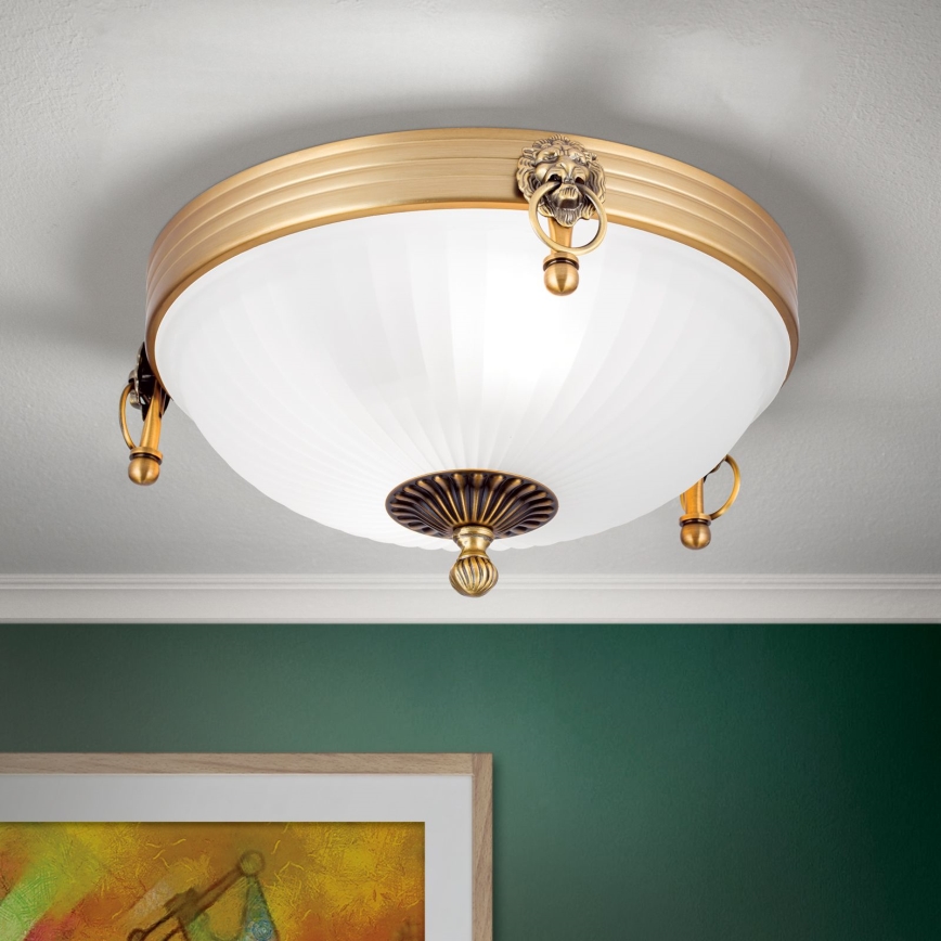 Iluminação de teto ROCCA 2xE27/60W/230V diâmetro 31 cm bronze/branco