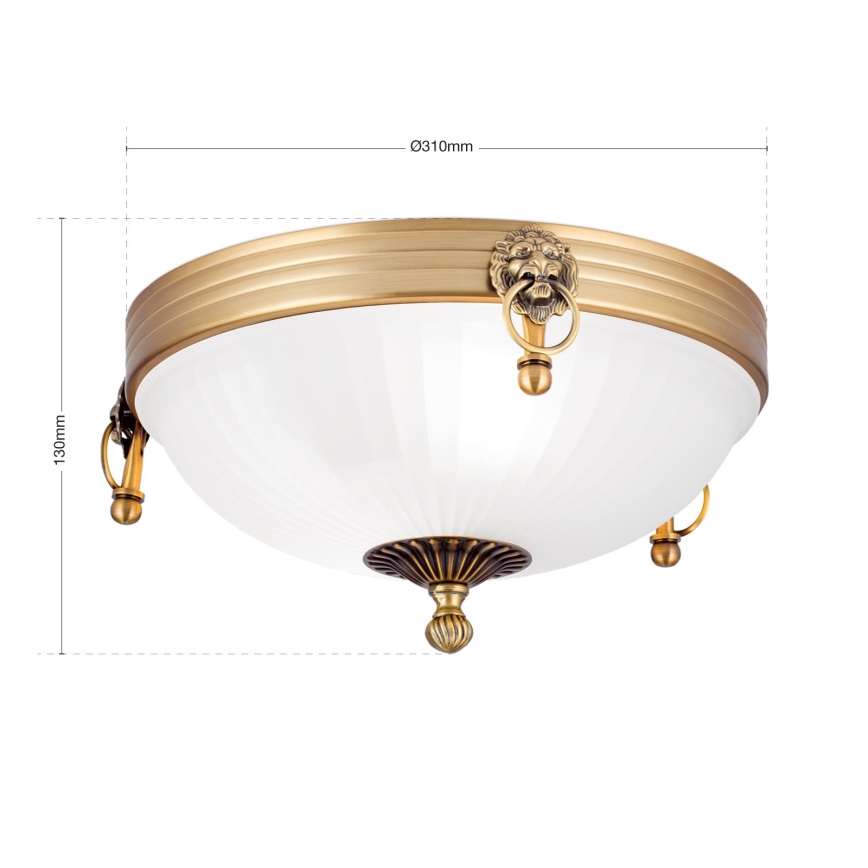 Iluminação de teto ROCCA 2xE27/60W/230V diâmetro 31 cm bronze/branco