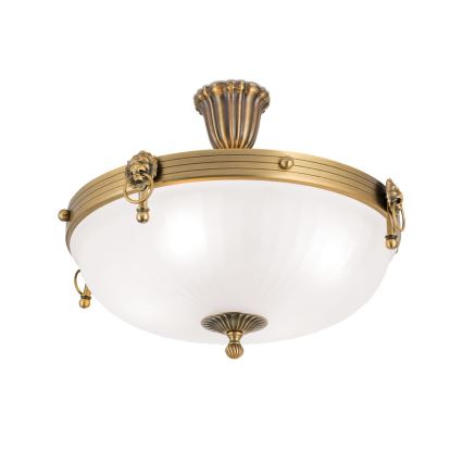 Candeeiro integrado ROCCA 4xE27/60W/230V diâmetro 43 cm bronze/branco