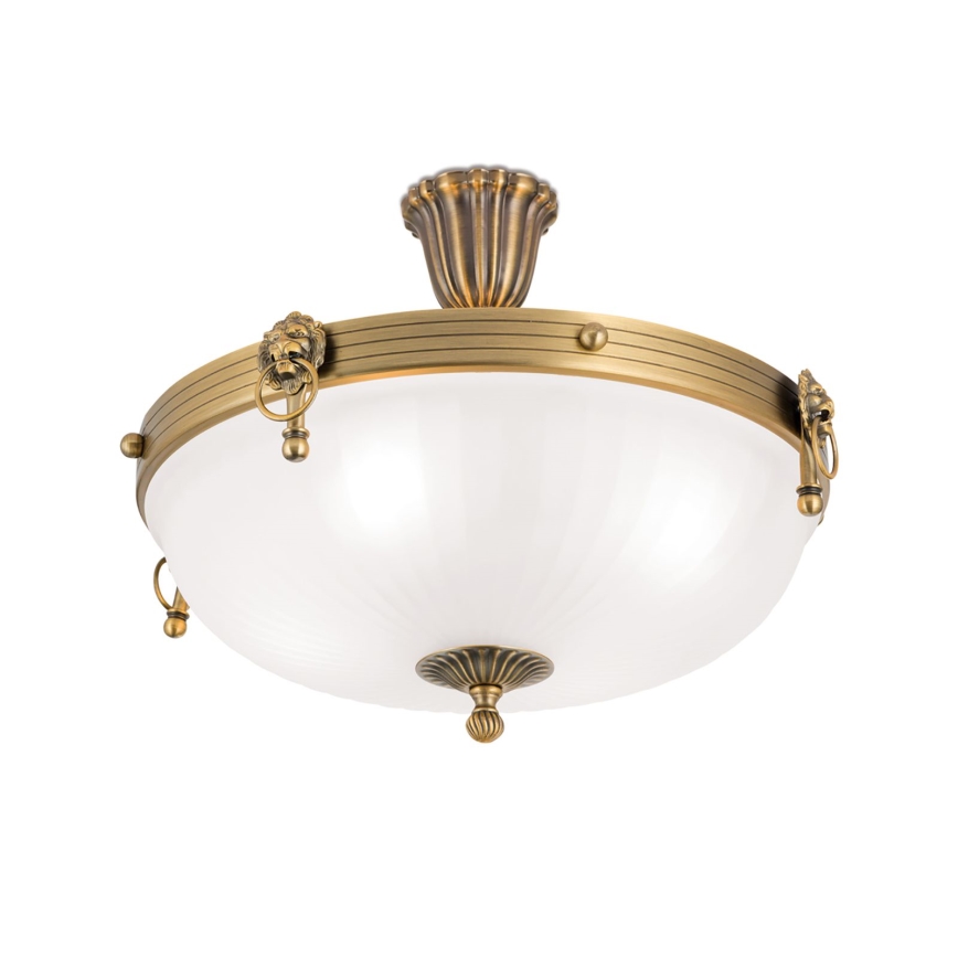 Candeeiro integrado ROCCA 4xE27/60W/230V diâmetro 43 cm bronze/branco