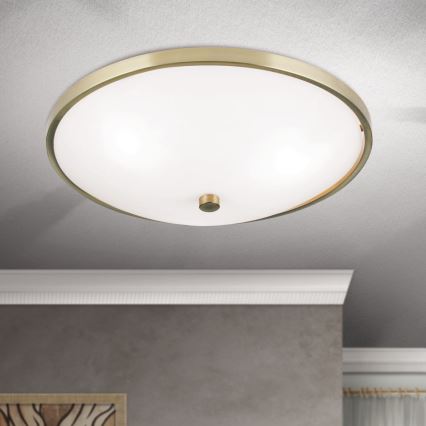 Iluminação de teto AIDA 3xE27/60W/230V diâmetro 40 cm latão