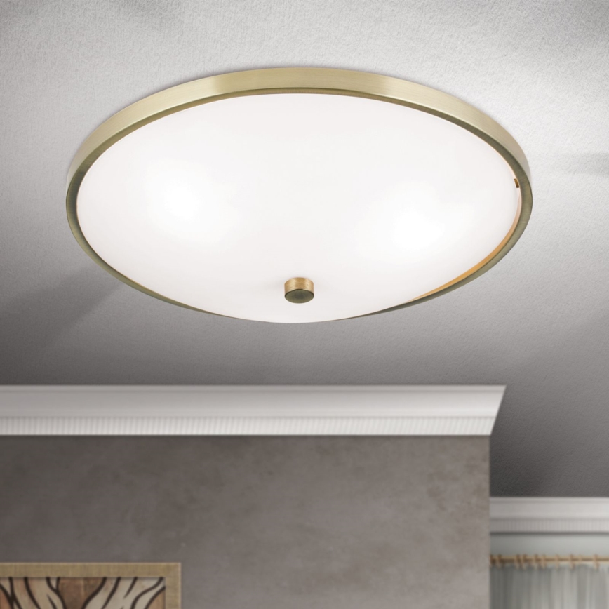 Iluminação de teto AIDA 3xE27/60W/230V diâmetro 40 cm latão