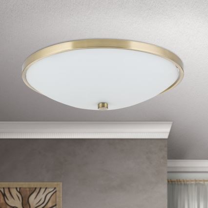 Iluminação de teto AIDA 3xE27/60W/230V diâmetro 40 cm latão