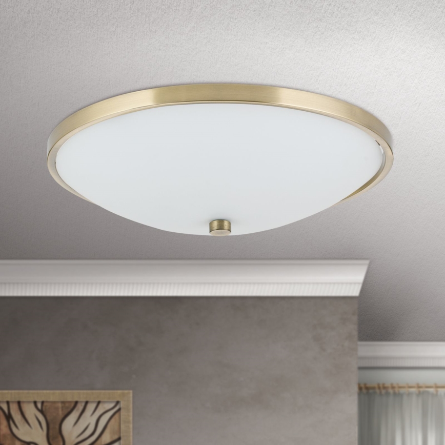 Iluminação de teto AIDA 3xE27/60W/230V diâmetro 40 cm latão