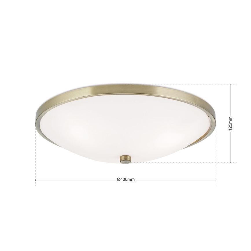 Iluminação de teto AIDA 3xE27/60W/230V diâmetro 40 cm latão