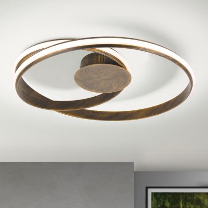 Iluminação de teto LED com regulação CIRCUS LED/30W/230V castanho/pátina
