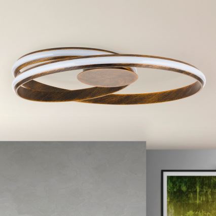 Iluminação de teto LED com regulação CIRCUS LED/30W/230V castanho/pátina
