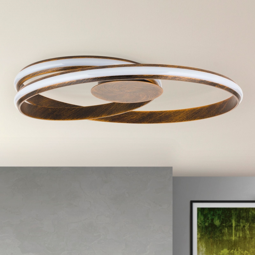 Iluminação de teto LED com regulação CIRCUS LED/30W/230V castanho/pátina