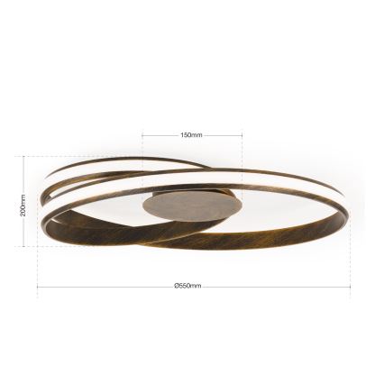 Iluminação de teto LED com regulação CIRCUS LED/30W/230V castanho/pátina