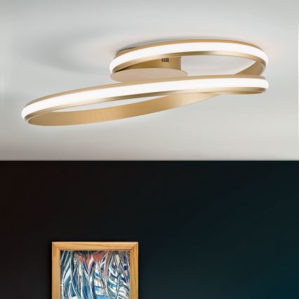 Iluminação de teto LED com regulação CIRCUS LED/30W/230V dourado