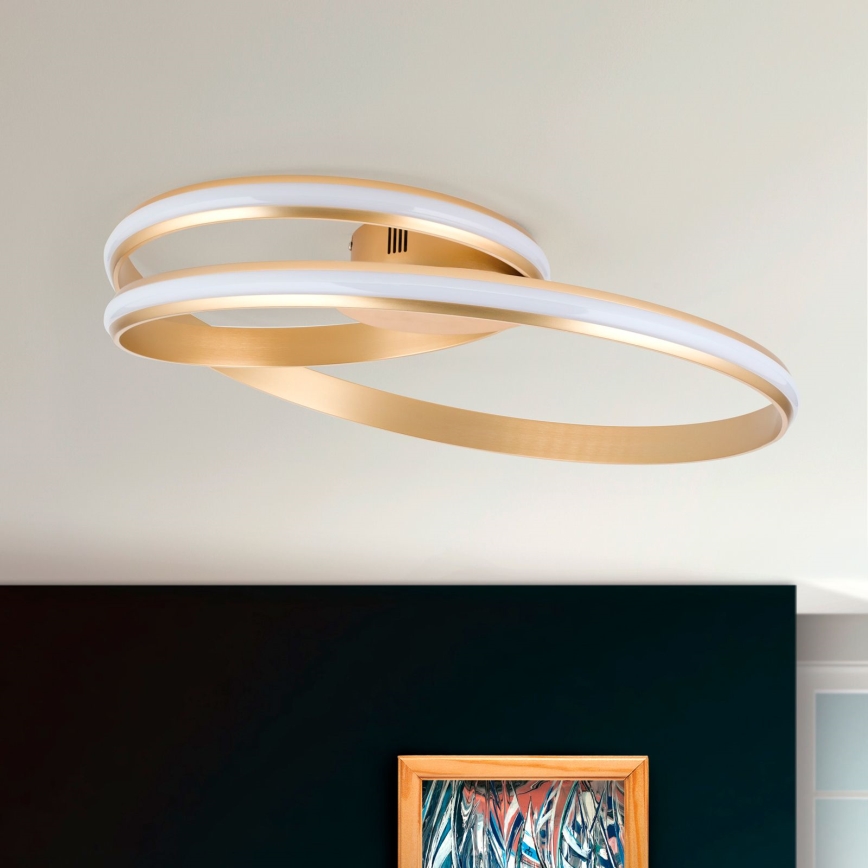 Iluminação de teto LED com regulação CIRCUS LED/30W/230V dourado