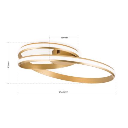 Iluminação de teto LED com regulação CIRCUS LED/30W/230V dourado