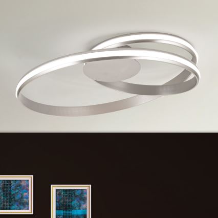 Iluminação de teto LED com regulação CIRCUS LED/30W/230V prateado