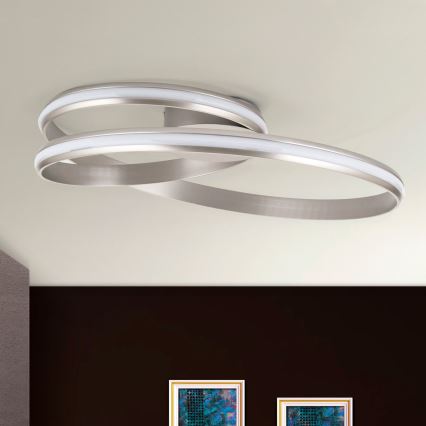 Iluminação de teto LED com regulação CIRCUS LED/30W/230V prateado