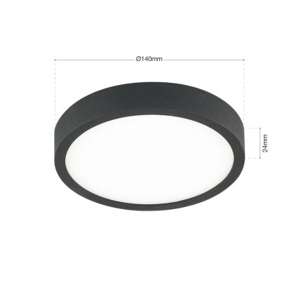 Iluminação de teto LED BULLY LED/12W/230V diâmetro 14 cm preto