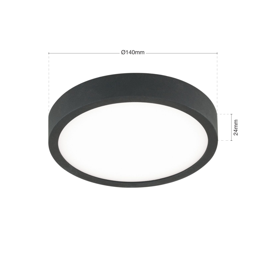 Iluminação de teto LED BULLY LED/12W/230V diâmetro 14 cm preto