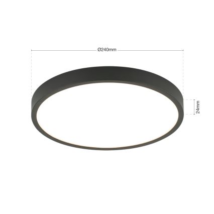 Iluminação de teto LED BULLY LED/24W/230V diâmetro 24 cm preto