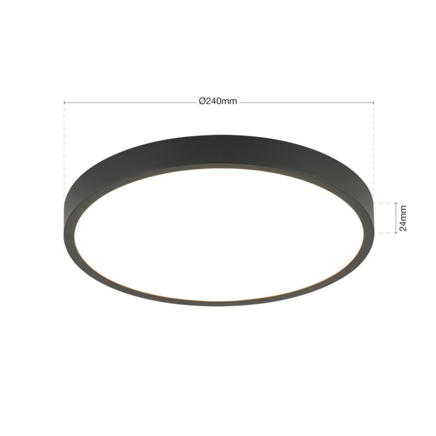 Iluminação de teto LED BULLY LED/24W/230V diâmetro 24 cm preto