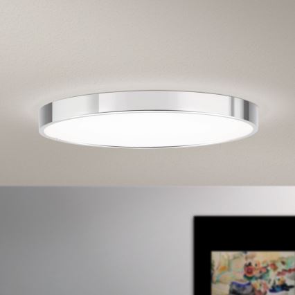 Iluminação de teto LED BULLY LED/28W/230V diâmetro 28 cm cromado brilhante