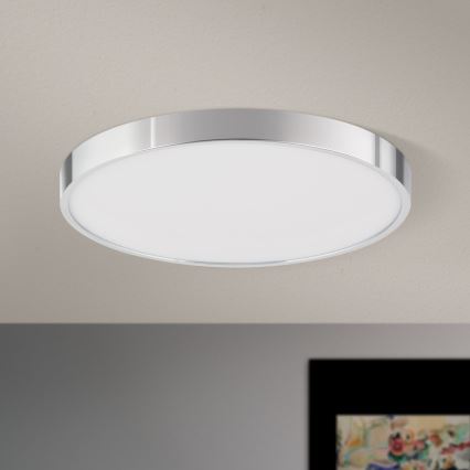 Iluminação de teto LED BULLY LED/28W/230V diâmetro 28 cm cromado brilhante