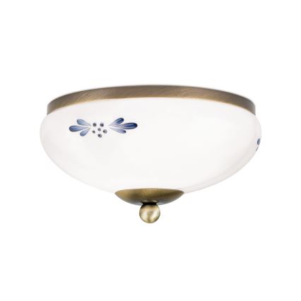 Iluminação de teto LANDHAUS 1xE27/60W/230V diâmetro 21 cm bronze/branco