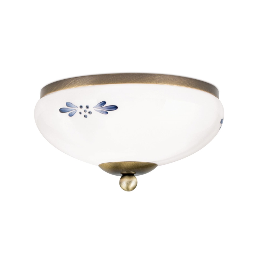 Iluminação de teto LANDHAUS 1xE27/60W/230V diâmetro 21 cm bronze/branco