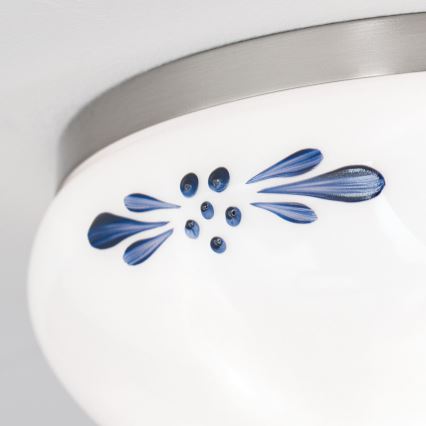 Iluminação de teto LANDHAUS 1xE27/60W/230V diâmetro 21 cm cromado mate/branco