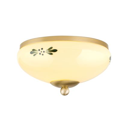 Iluminação de teto LANDHAUS 1xE27/60W/230V diâmetro 21 cm latão/bege