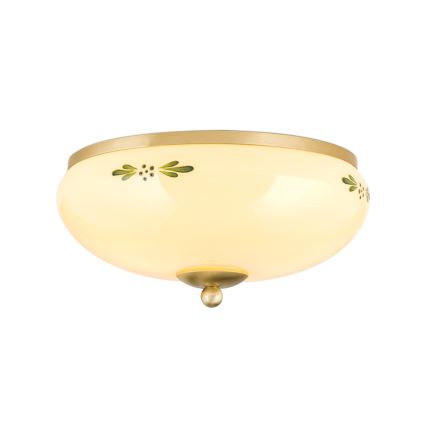 Iluminação de teto LANDHAUS 2xE27/60W/230V diâmetro 28 cm bronze/bege