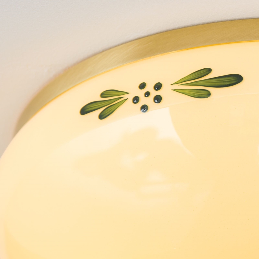 Iluminação de teto LANDHAUS 2xE27/60W/230V diâmetro 28 cm bronze/bege