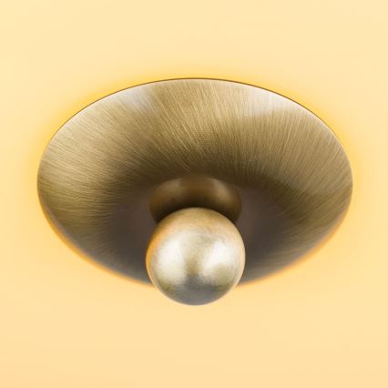 Iluminação de teto LANDHAUS 2xE27/60W/230V diâmetro 28 cm bronze/bege