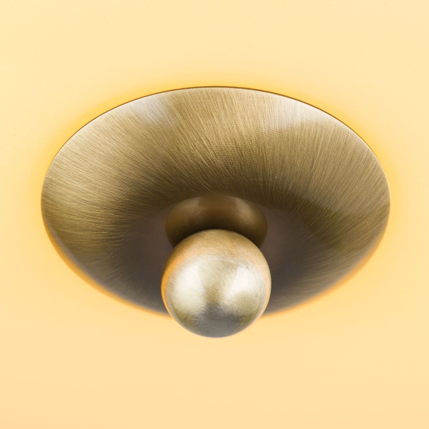 Iluminação de teto LANDHAUS 2xE27/60W/230V diâmetro 28 cm bronze/bege