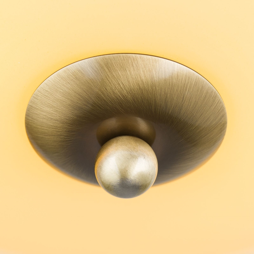 Iluminação de teto LANDHAUS 2xE27/60W/230V diâmetro 28 cm bronze/bege